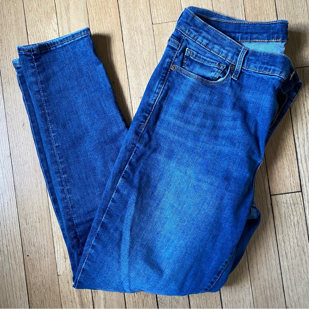 Gap for Good women’s jeans 32 R true skinny distressed denim cotton spandex